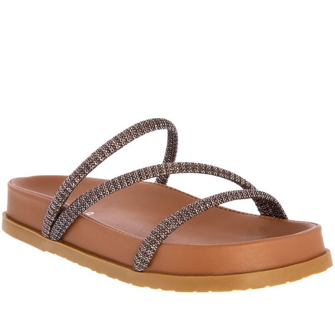 Sandália Gabriela Flatform Tiras Lurex Caramelo Sandália Gabriela Flatform Tiras Lurex Caramelo