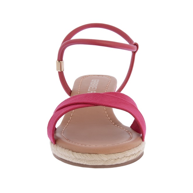 Sandália Espadrille Gabriela Anabela Tiras Cruzadas Camurça Pink Sandália Espadrille Gabriela Anabela Tiras Cruzadas Camurça Pink
