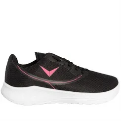 Tênis Vertus Esportivo Feminino Tecido Rosa Neon & Preto