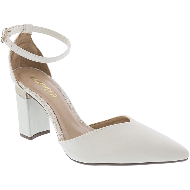 Scarpin branco hot sale aberto atras