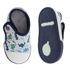 Tênis Pimpolho Dinossauros Tecido Branco