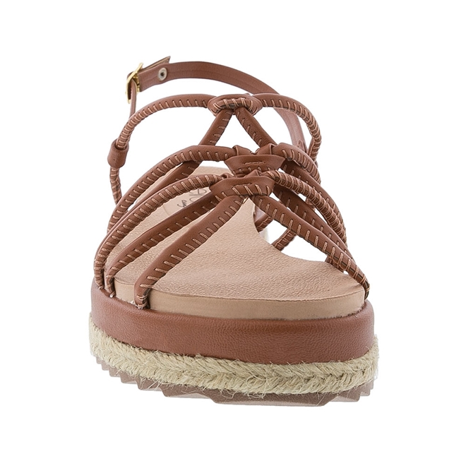 Espadrille Beira Rio Conforto Plataforma Detalhe em N Caramelo