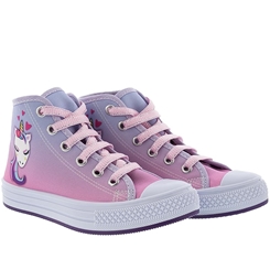 Tênis Liberte Kids Cano Alto Unicórnio Rosa