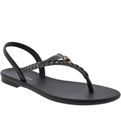 sandalia grendha preta