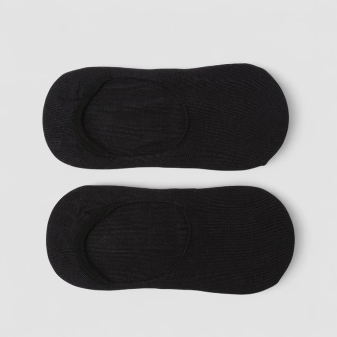 Kit Meia Sapatilha Invisível STZ Silicone Interno 2 Pares 34-38 Preto