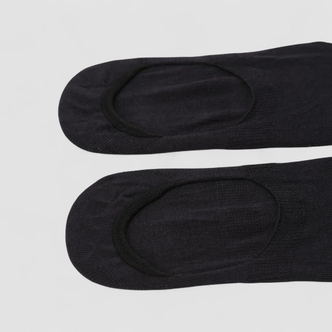 Kit Meia Sapatilha Invisível STZ Silicone Interno 2 Pares 34-38 Preto