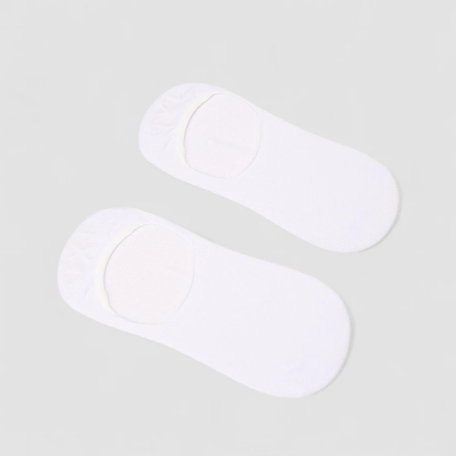 Kit Meia Sapatilha STZ Silicone Interno 2 Pares 39-43 Branco