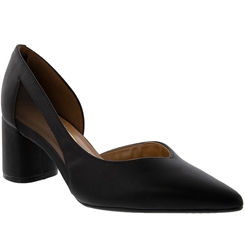 Scarpin Dakota Salto Bloco Couro Preto | Dakota