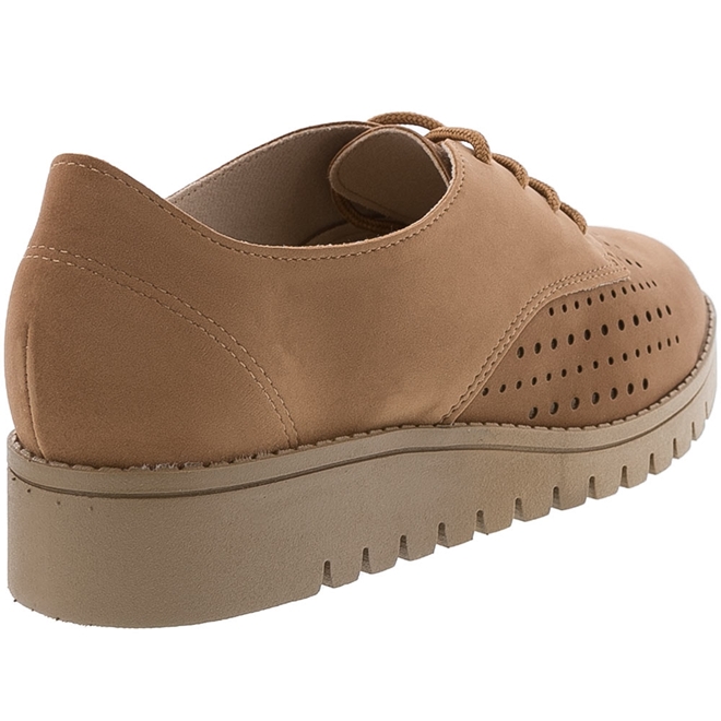 Oxford Beira Rio Plataforma Nobuck Caramelo