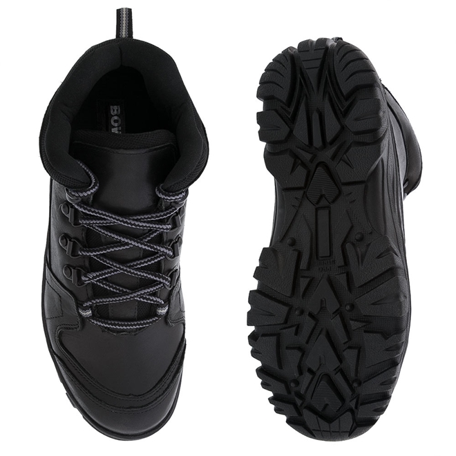 Bota Trekking Bow River Recortes Couro Preto