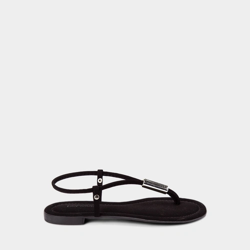 Sandália Rasteira Penélope Nobuck Preto