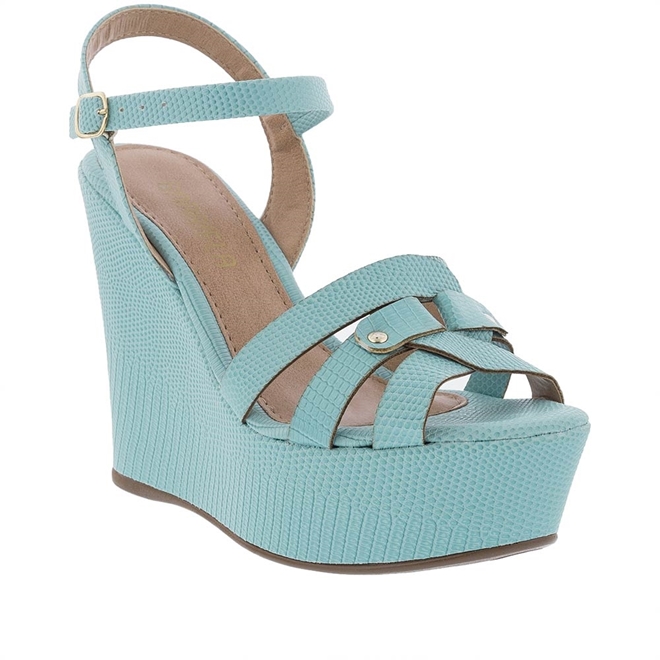 SANDÁLIA PLATAFORMA EVA ONÇA E AZUL