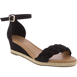 Espadrille Bebece Anabela Tresse Camurca Preto