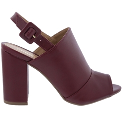 sandalia salto grosso vinho