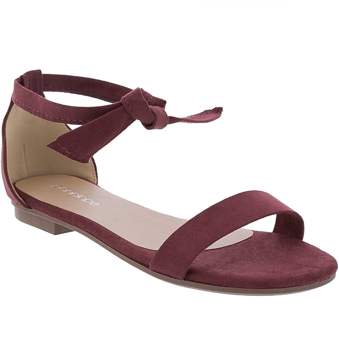 sandalia com laço na frente rasteira