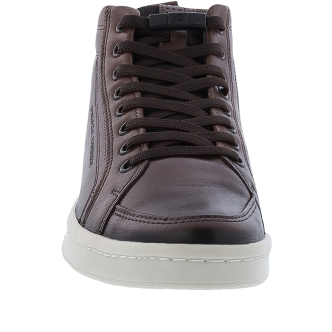 sapatênis couro pegada zíper marrom