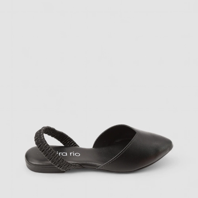 Scarpin Slingback Feminino Beira Rio Tira Drapeada Preto