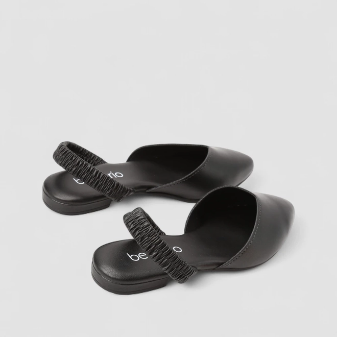 Scarpin Slingback Feminino Beira Rio Tira Drapeada Preto