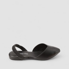 Scarpin Slingback Feminino Beira Rio Tira Drapeada Preto