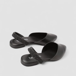 Scarpin Slingback Feminino Beira Rio Tira Drapeada Preto