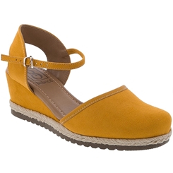 Espadrille Bebecê Anabela Camurça Mostarda