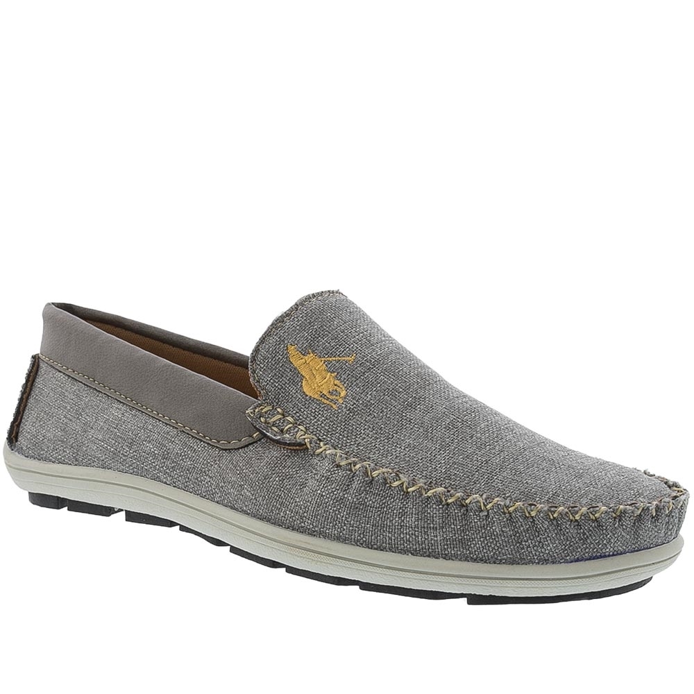 Mocassim Iceberg Detalhe em Pespontos Jeans Grafite Cinza