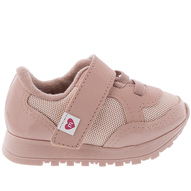 T nis Infantil Molekinha Recortes Verniz Rosa