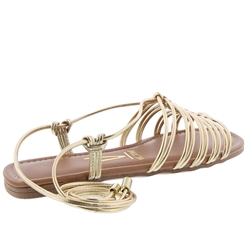 Sandália Rasteira Vizzano com Amarração Dourado 6408107