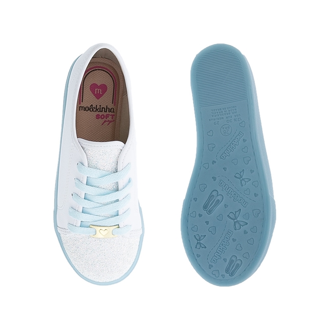 tênis molekinha glitter branco