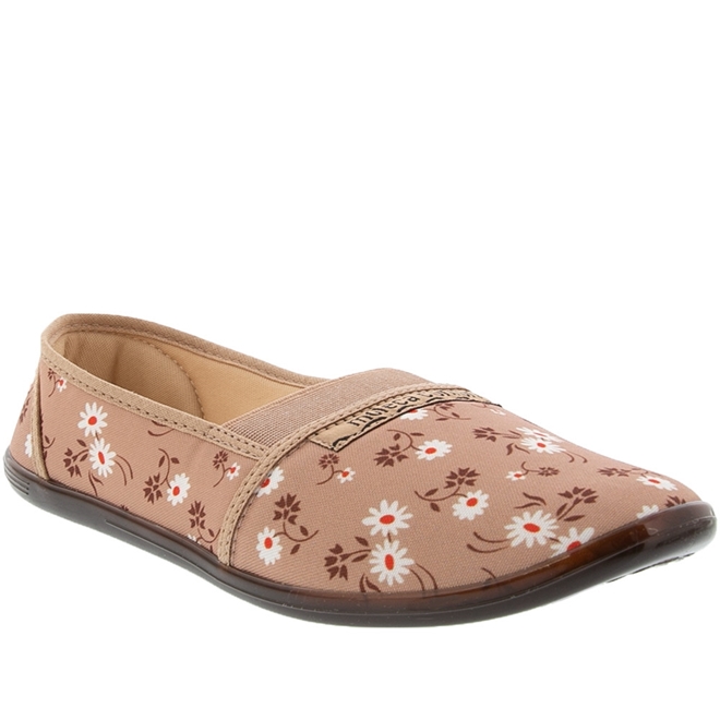 Sapatilha Moleca Detalhe Floral Tecido Nude 52059