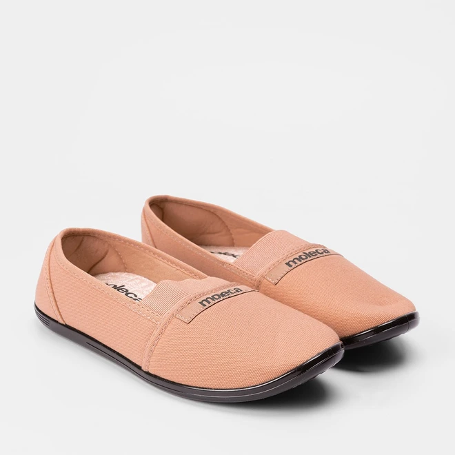Sapatilha Feminina Moleca Detalhe Elástico Nude