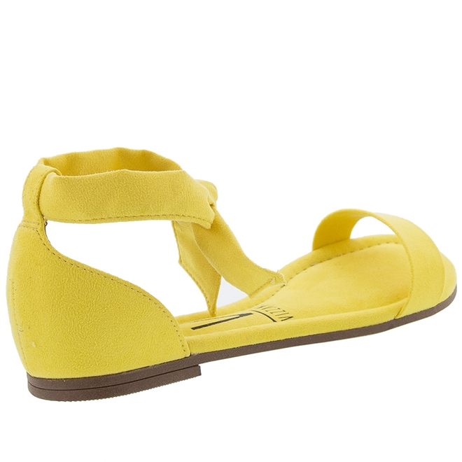 Sandália Rasteira Vizzano Camurça Amarelo
