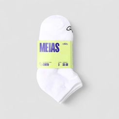 Kit Meia Curto Olympikus 3 Pares 33-38 Branco