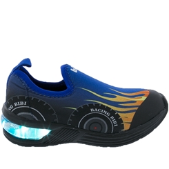 Tênis Infantil Bibi Racing com Led Neoprene Azul