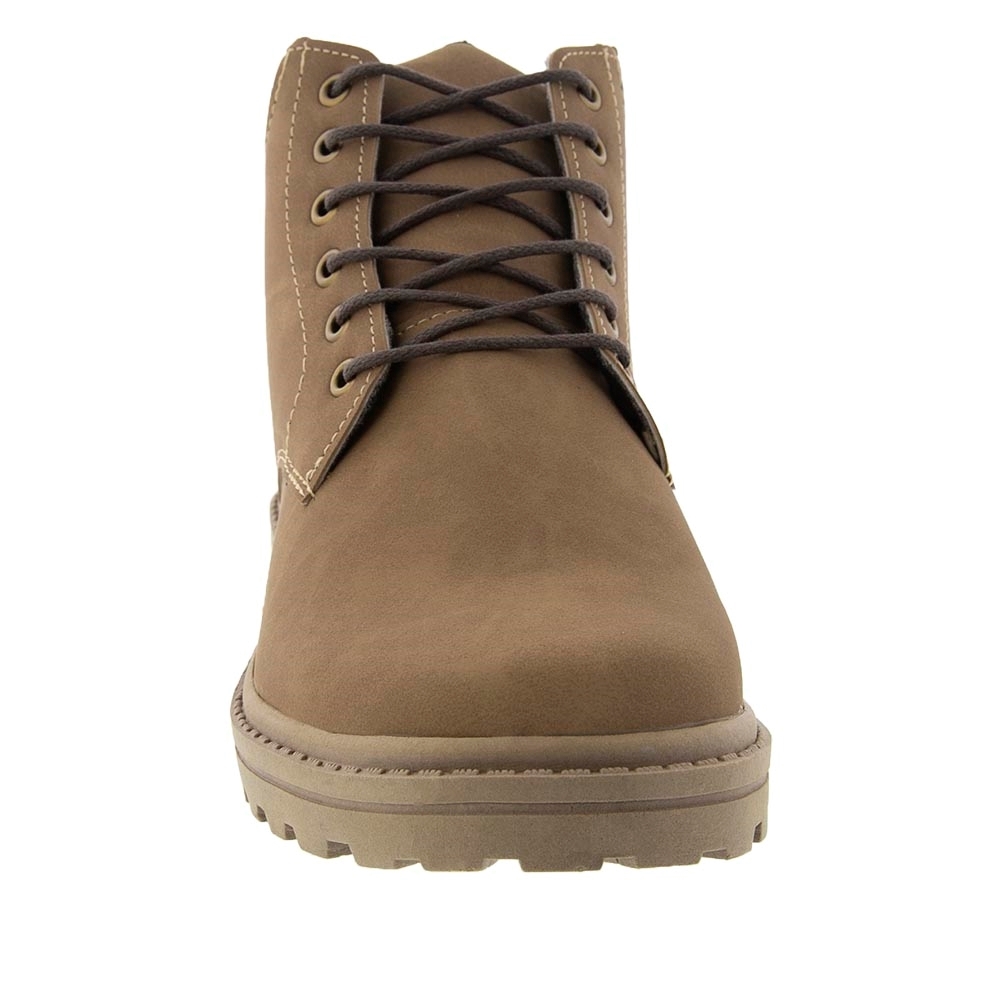 Bota Coturno Bow River Pespontos Nobuck Bege Marrom