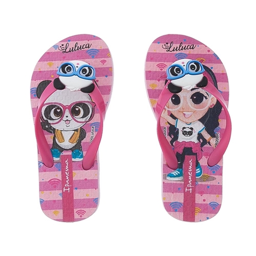 Chinelo Panda Luluca Amor Ipanema Dedo Preto Rosa Meninas