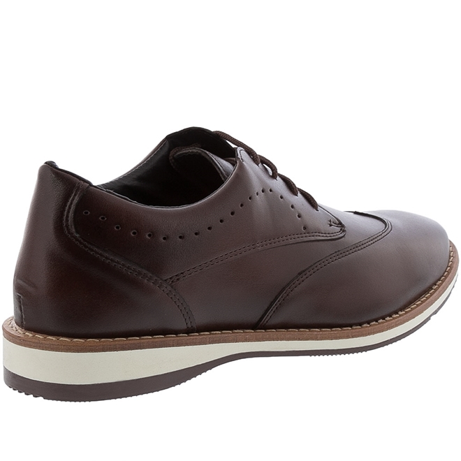 Sapato Casual Woche Detalhe em Perfuros Marrom