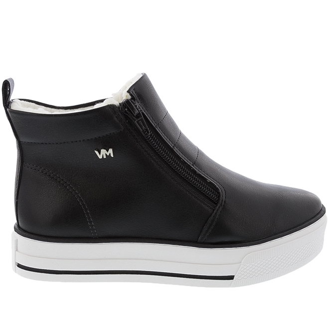Tênis Via Marte Casual Flatform com Zíper Preto
