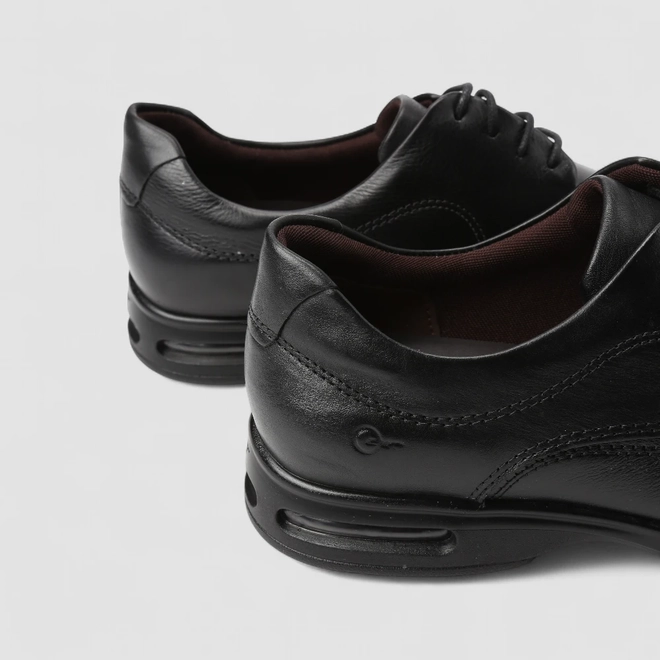 Sapato Social Democrata Smart Comfort Air Spot Couro Preto