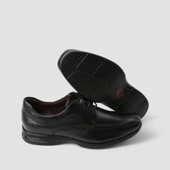 Sapato Social Democrata Smart Comfort Air Spot Couro Preto