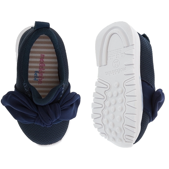 Tênis Molekinha Detalhe em Laço Knit Marinho