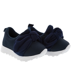 Tênis Molekinha Detalhe em Laço Knit Marinho