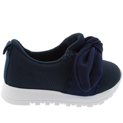 Tênis Molekinha Detalhe em Laço Knit Marinho