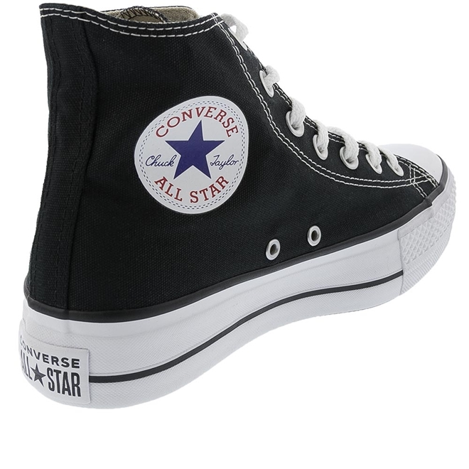 Tênis all star taylor lift couro plataforma preto