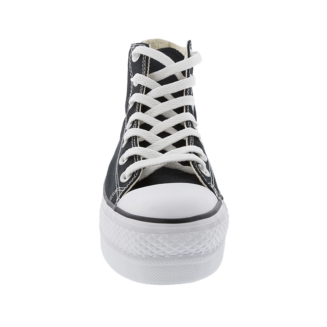 All Star Converse Preto Plataforma Cano Alto