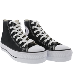 All Star Cano Alto Plataforma Preto Strass Luxo