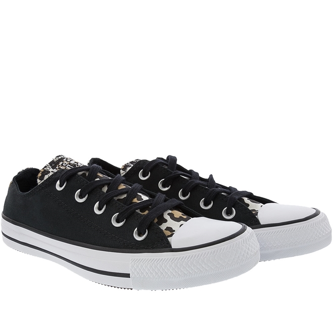 Tênis Converse Feminino All Star Chuck Taylor Onça Preto