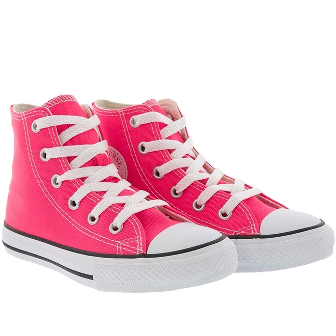 Tênis Infantil Converse All Star Cano Alto Rosa Clássico na EuroBabyKids