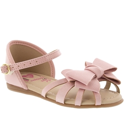 Sandália Molekinha Laço Camurça Rosa