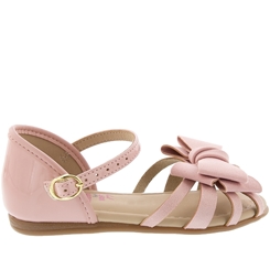 Sandália Molekinha Laço Camurça Rosa